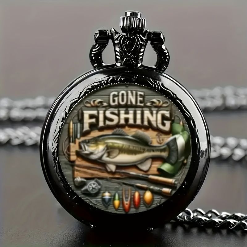 Retro Flip Pocket Watch Necklace with Decorative Chain