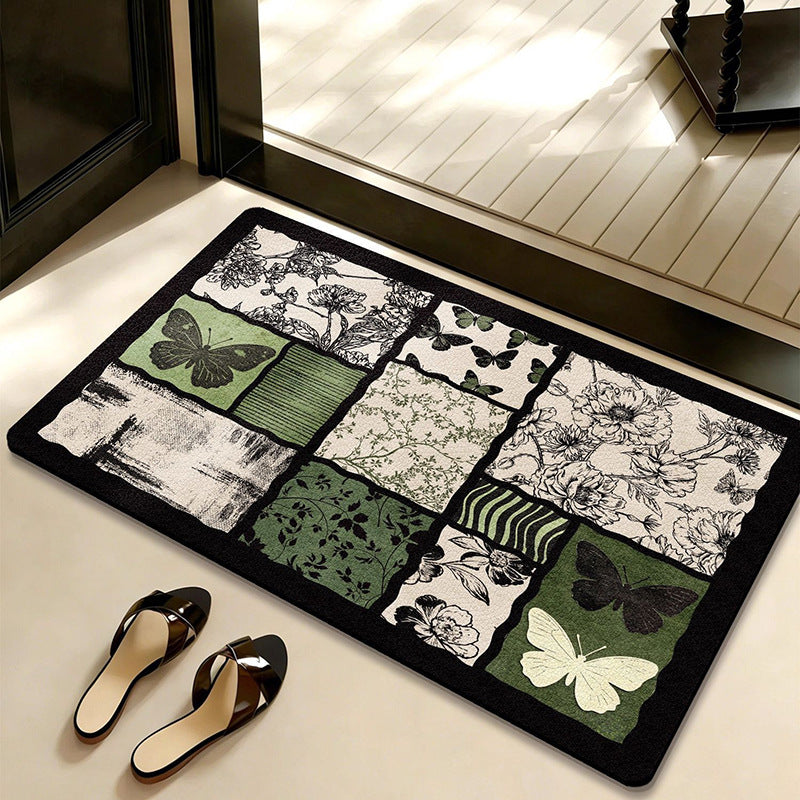 Retro Floral Diatomaceous Bathroom Mat