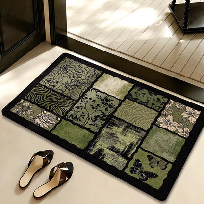 Retro Floral Diatomaceous Bathroom Mat