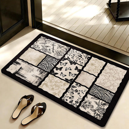 Retro Floral Diatomaceous Bathroom Mat