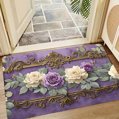 Retro Floral Diatomaceous Earth Floor Mat
