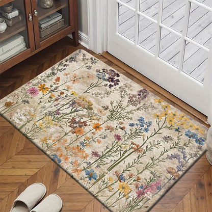 Retro Floral Diatomaceous Earth Floor Mat