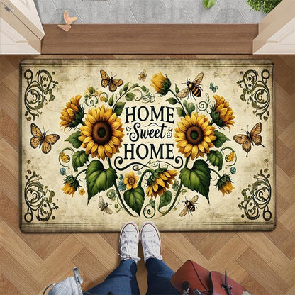 Retro Floral Diatomaceous Earth Floor Mat