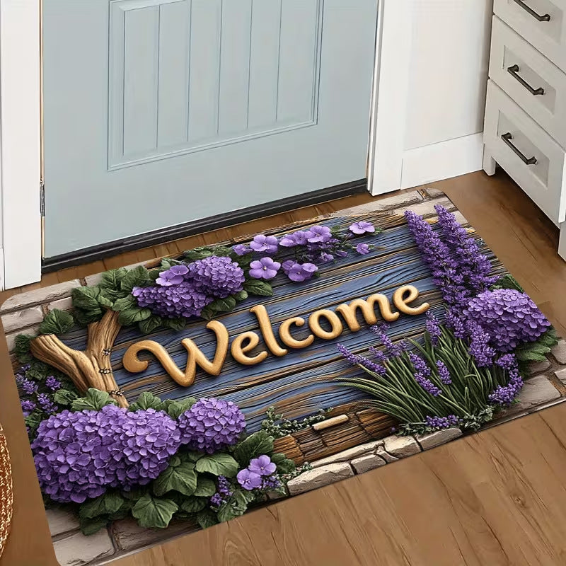 Retro Floral Diatomaceous Earth Floor Mat