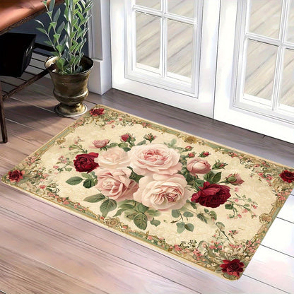 Retro Floral Diatomaceous Earth Floor Mat
