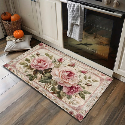 Retro Floral Diatomaceous Earth Floor Mat