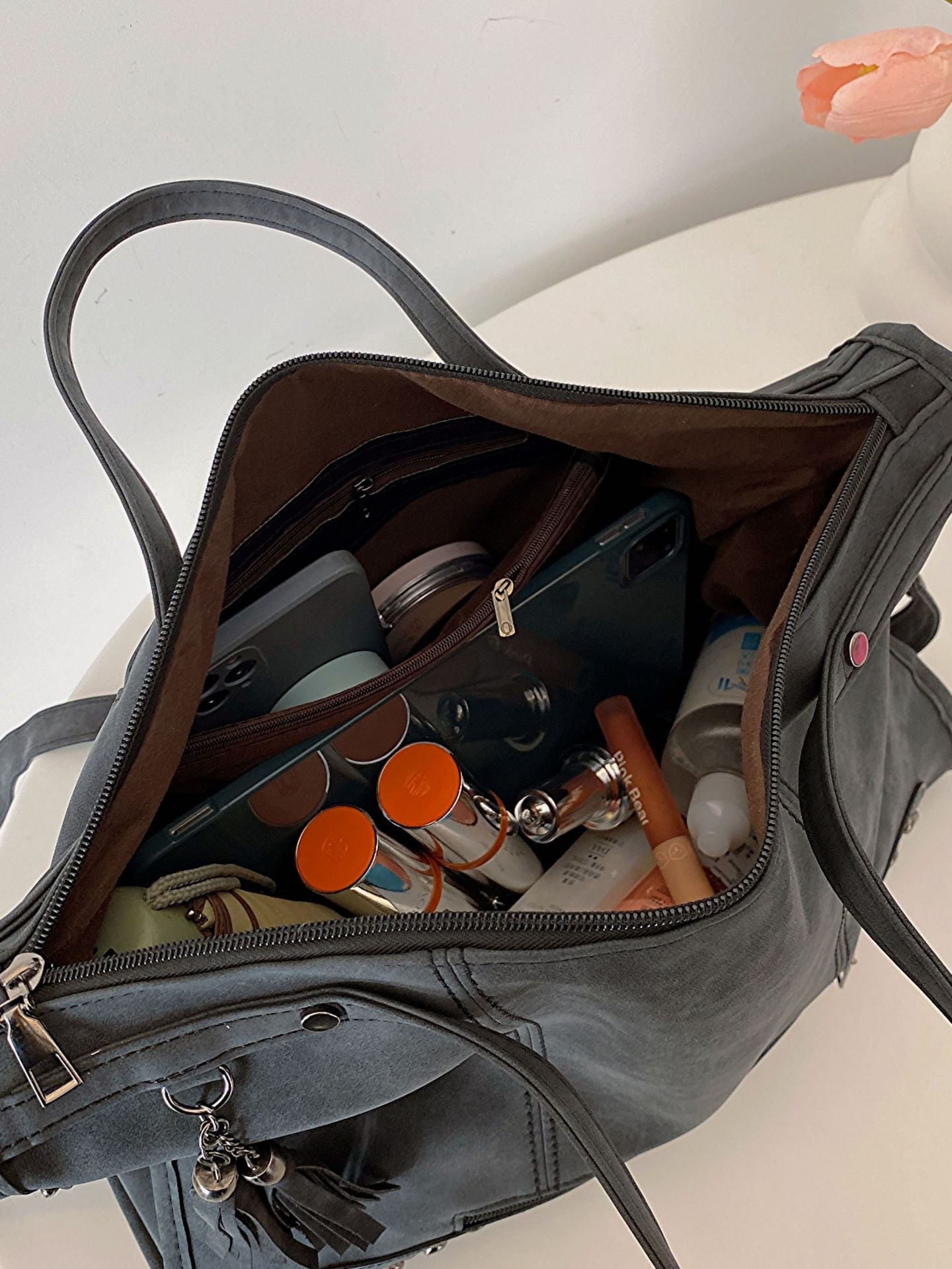 Retro Frosted Crossbody Tote Bag