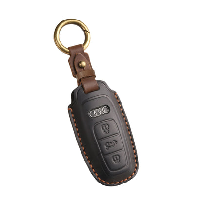 Retro Genuine Leather Car Key Cover for Audi Q5L A6L