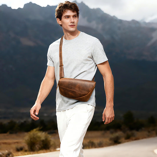 Retro Genuine Leather Chest Bag