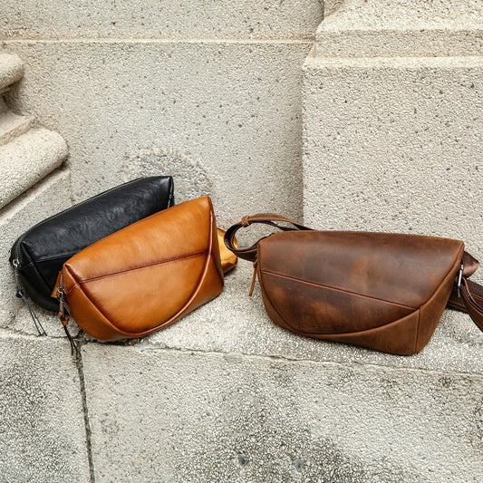 Retro Genuine Leather Chest Bag