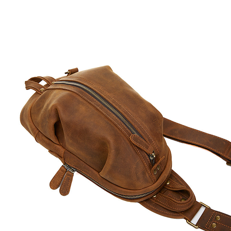 Retro Genuine Leather Mens Chest Bag
