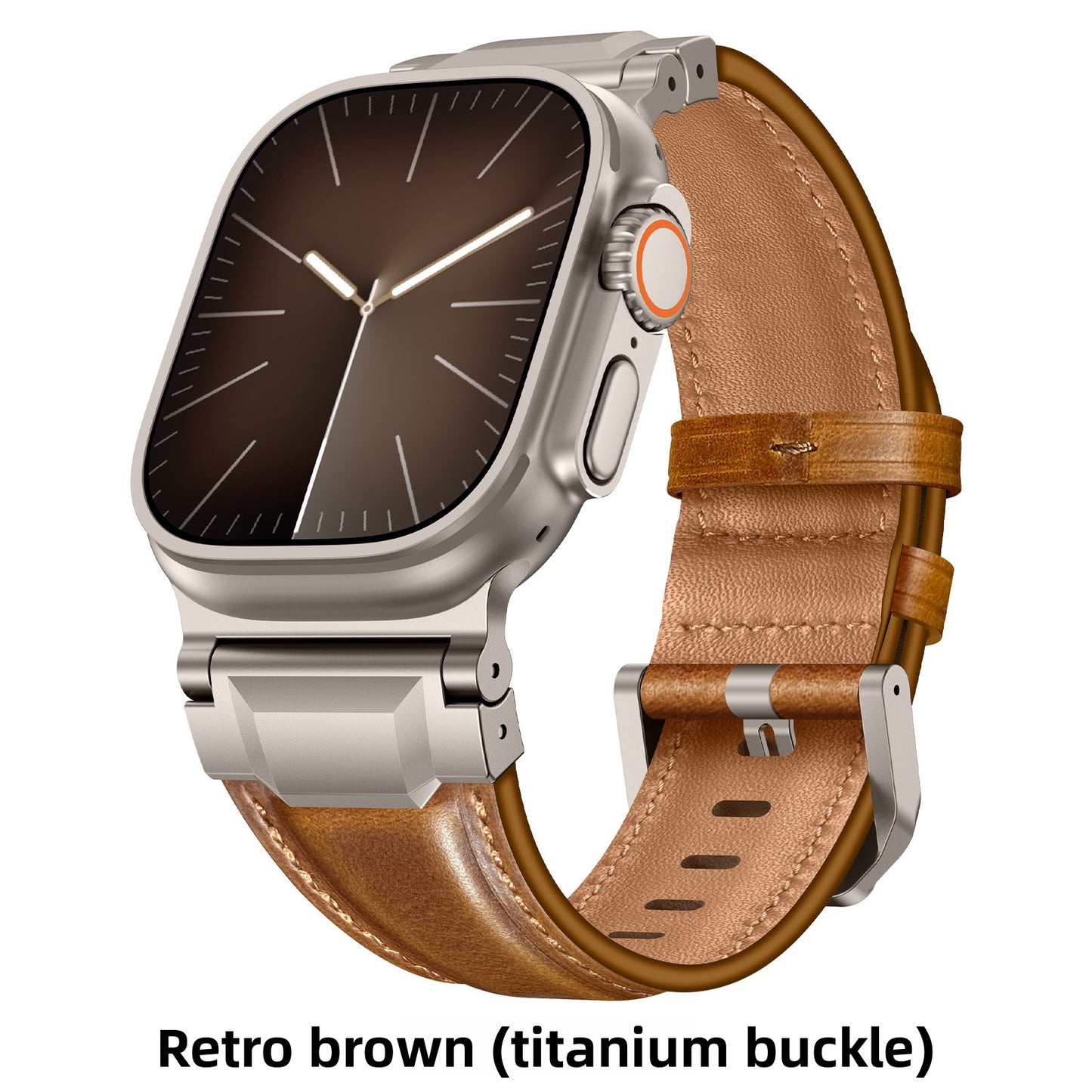 Retro Genuine Leather Strap Watch with Metal Connector