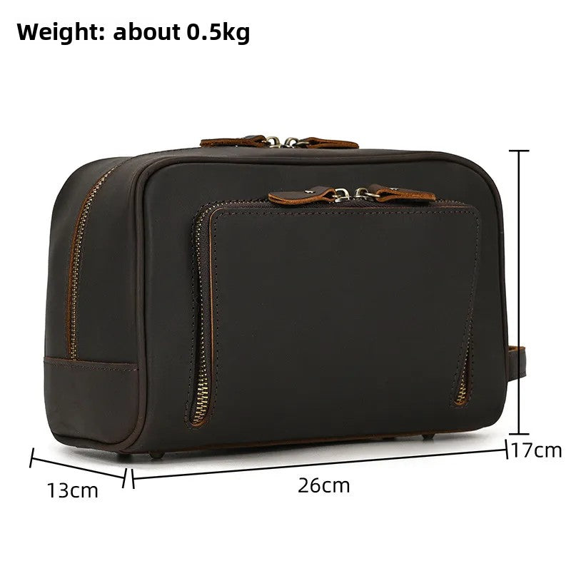 Retro genuine leather travel storage bag