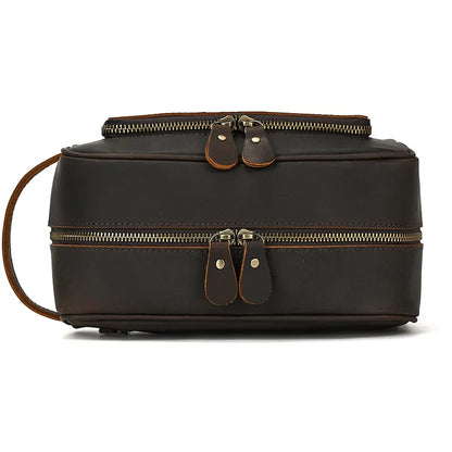Retro genuine leather travel storage bag