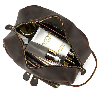 Retro genuine leather travel storage bag