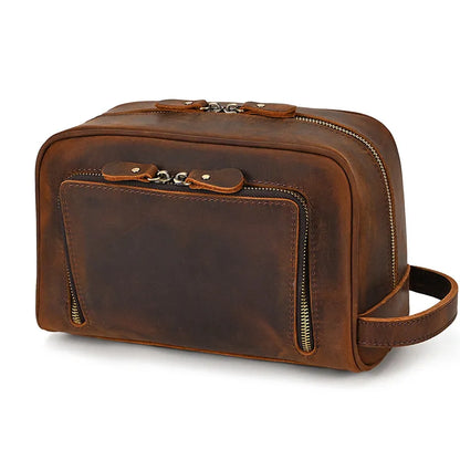 Retro genuine leather travel storage bag
