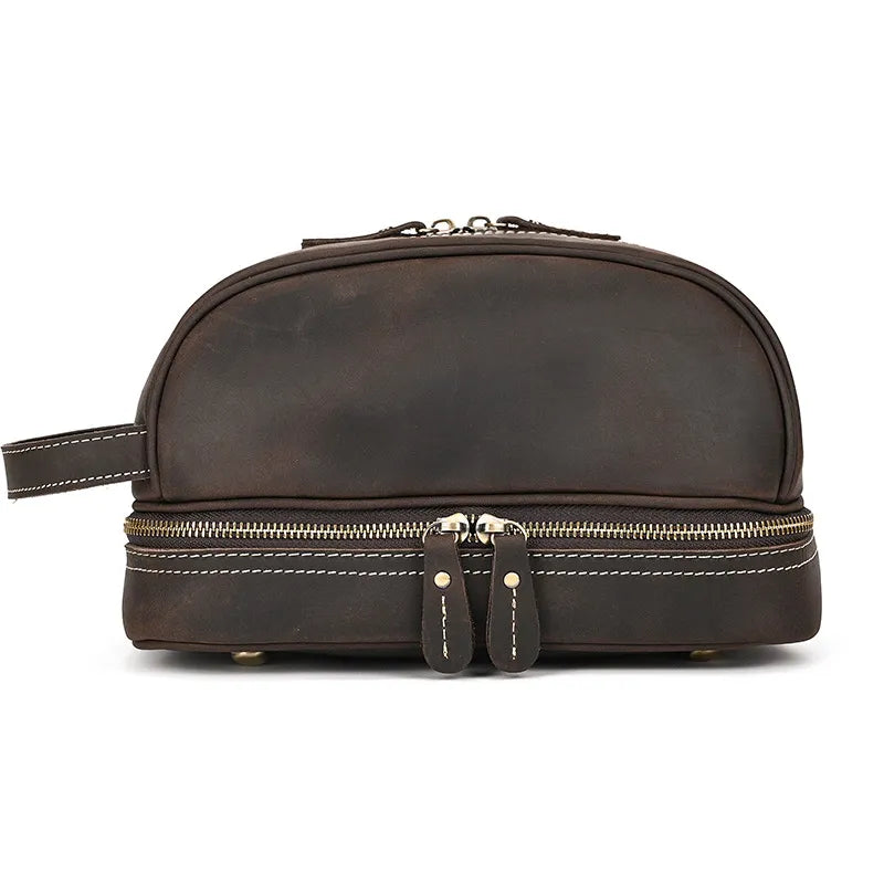 Retro genuine leather travel storage bag