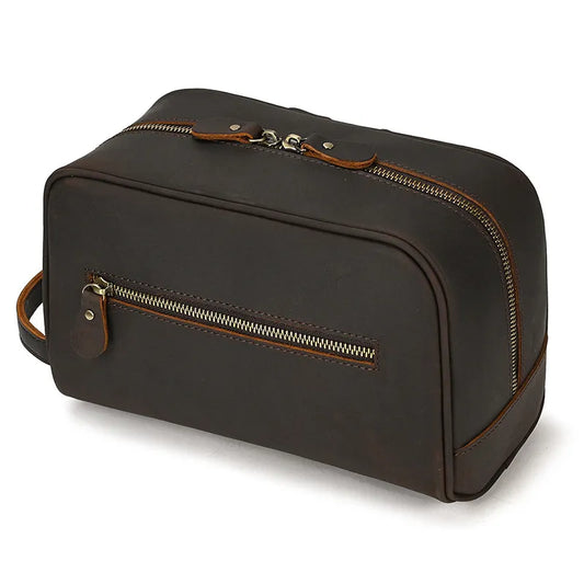 Retro genuine leather travel storage bag