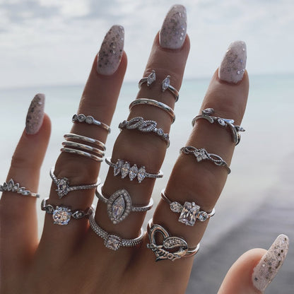 Retro geometric alloy ring