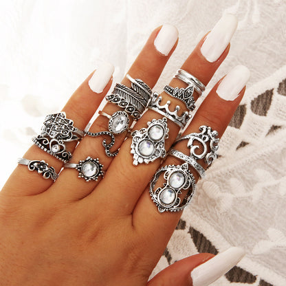 Retro geometric alloy ring