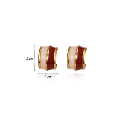 Retro Geometric Double Ring Earrings