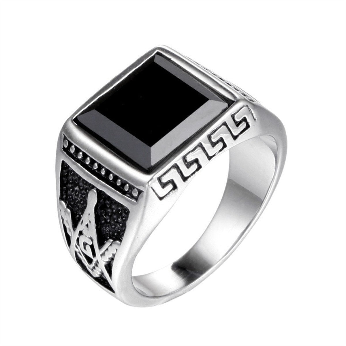 Retro Geometric Imitation Gemstone Ring