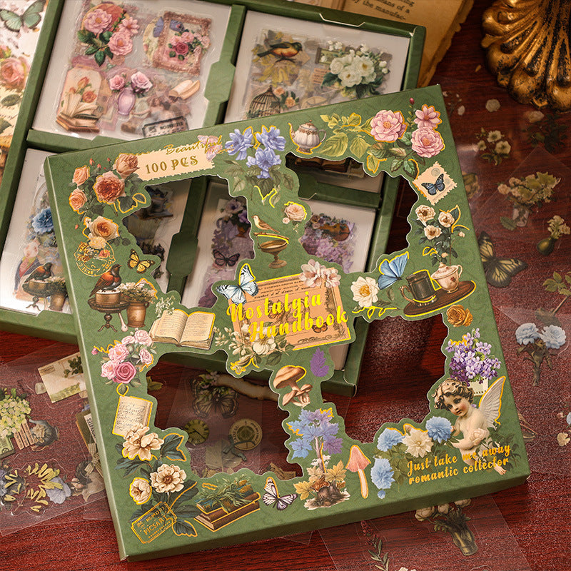 Retro gift box sticker