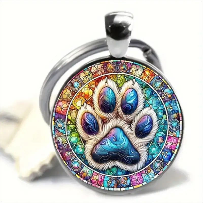 Retro Glass Alloy Keychain Pendant