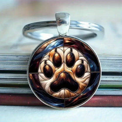Retro Glass Alloy Keychain Pendant