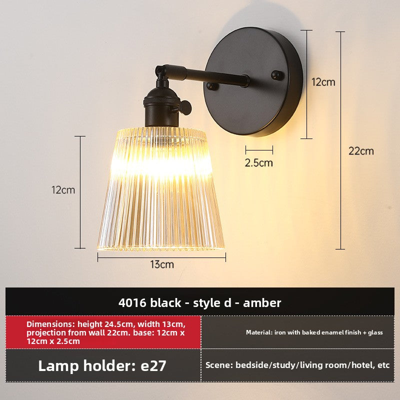Retro Glass Wall Lamp for Indoor Lighting