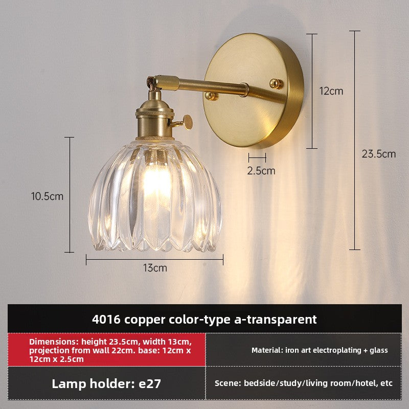 Retro Glass Wall Lamp with Vintage Design