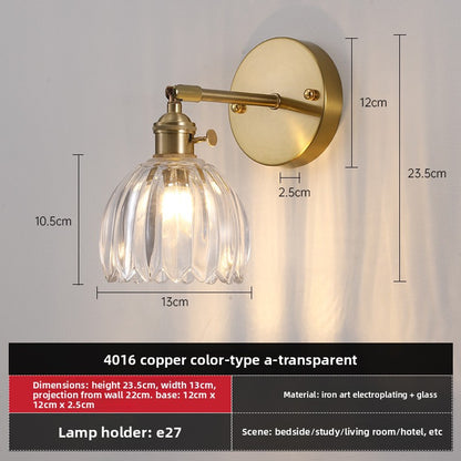 Retro Glass Wall Lamp with Vintage Design