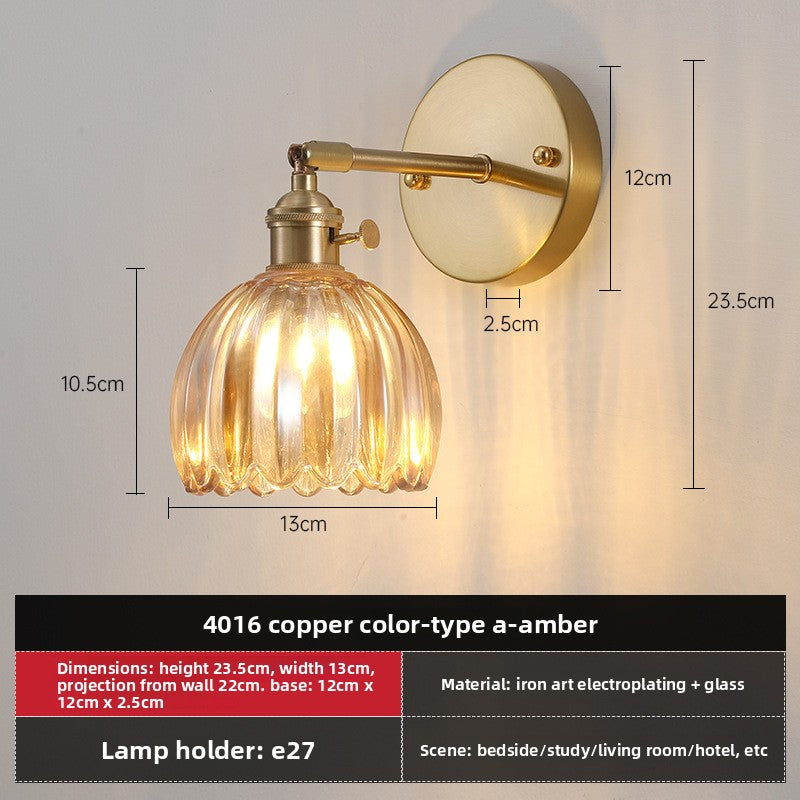 Retro Glass Wall Lamp with Vintage Design