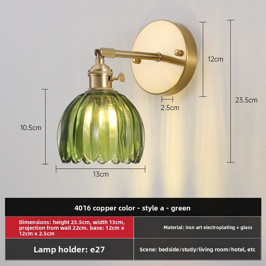 Retro Glass Wall Lamp with Vintage Design