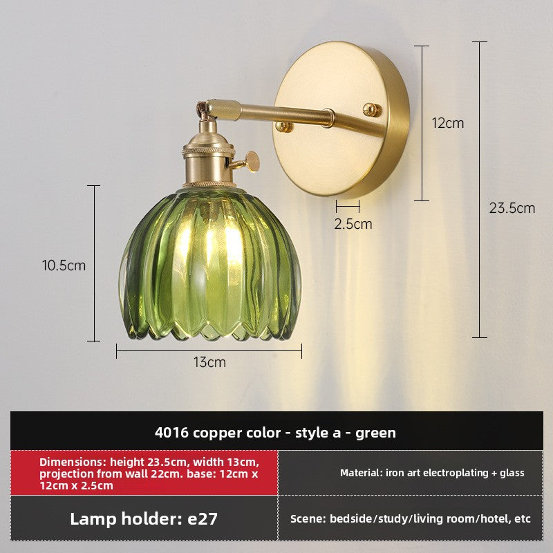 Retro Glass Wall Lamp with Vintage Design