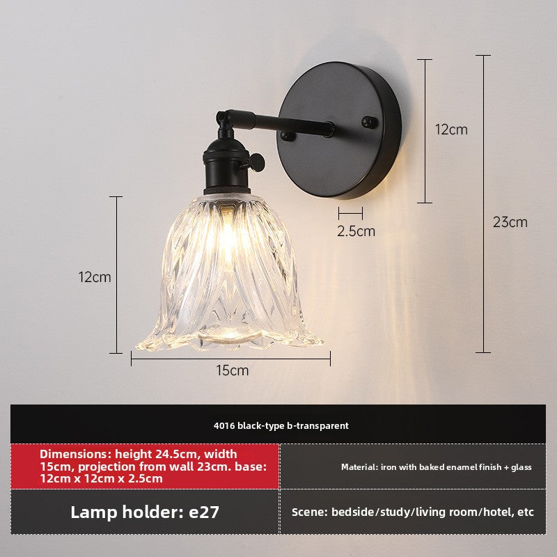 Retro Glass Wall Lamp with Vintage Design