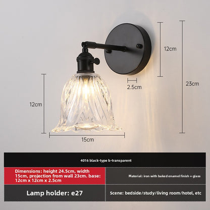 Retro Glass Wall Lamp with Vintage Design