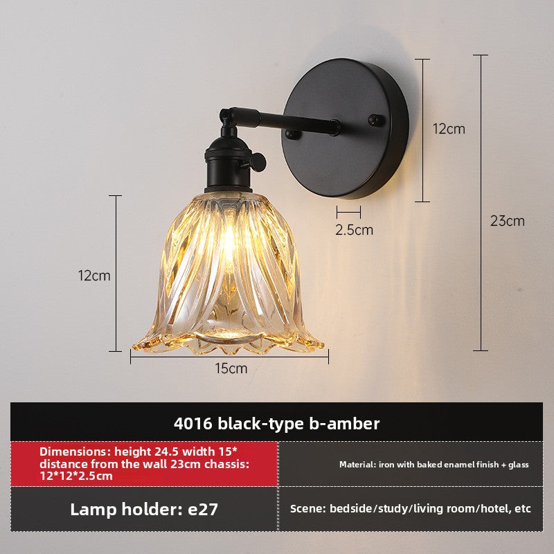 Retro Glass Wall Lamp with Vintage Design