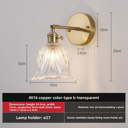 Retro Glass Wall Lamp with Vintage Design