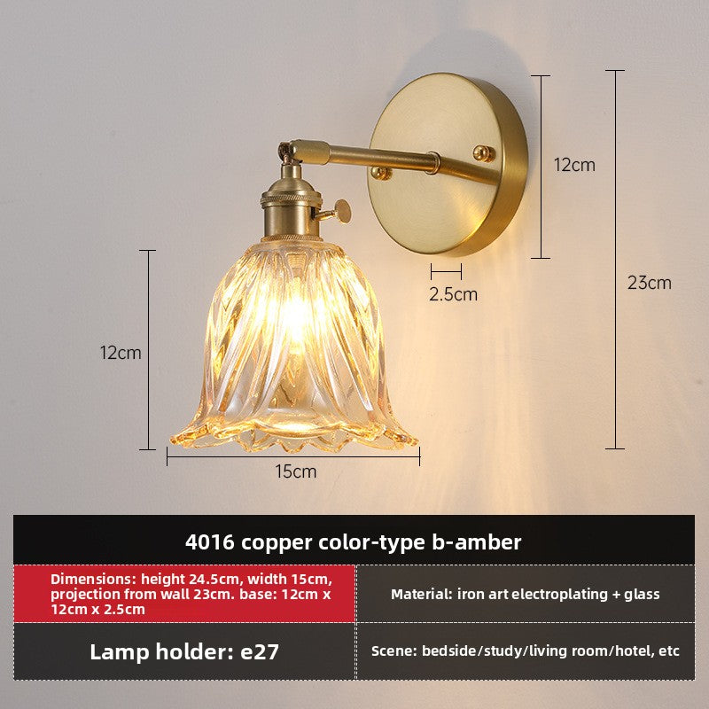Retro Glass Wall Lamp with Vintage Design