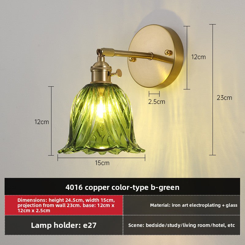 Retro Glass Wall Lamp with Vintage Design