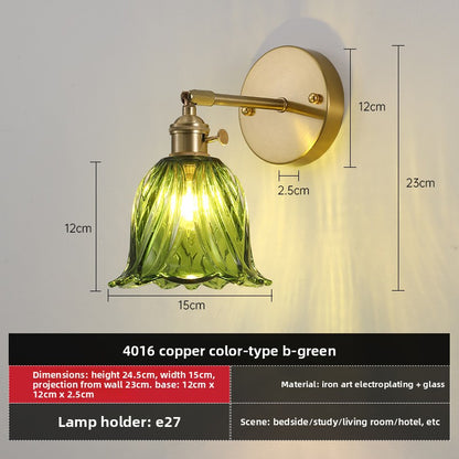 Retro Glass Wall Lamp with Vintage Design