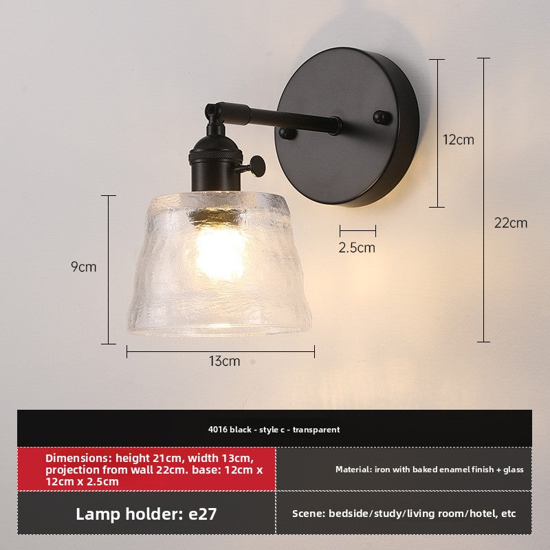 Retro Glass Wall Lamp with Vintage Design
