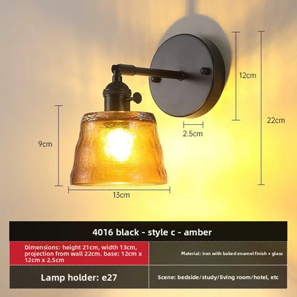 Retro Glass Wall Lamp with Vintage Design