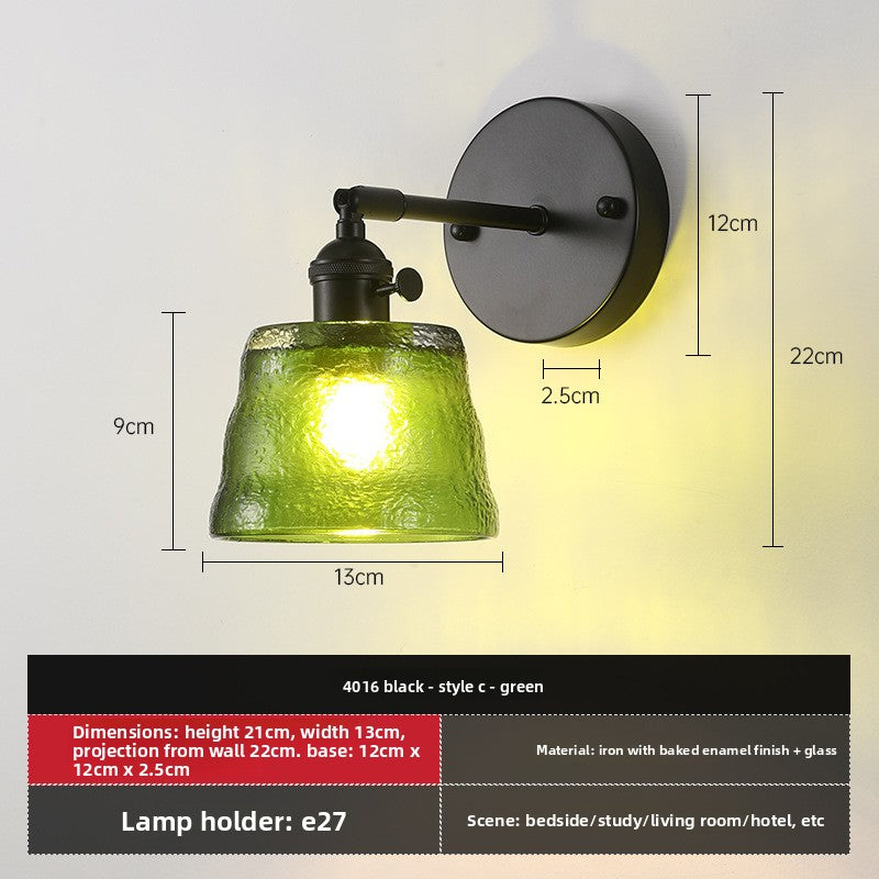 Retro Glass Wall Lamp with Vintage Design