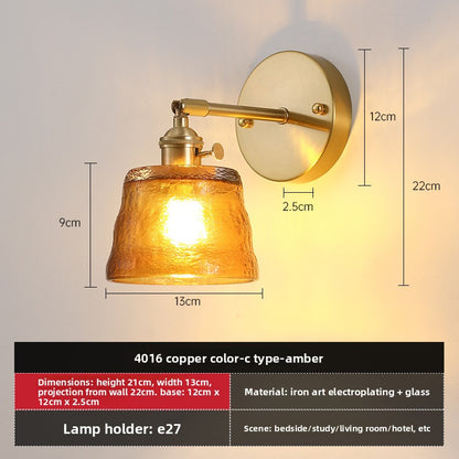 Retro Glass Wall Lamp with Vintage Design