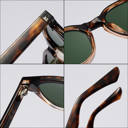 Retro Gold Pin Polarized Sunglasses with UV Protection
