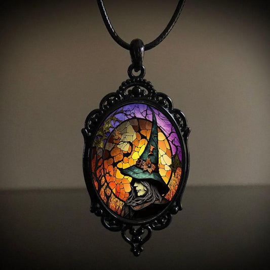 Retro Gothic Crow Cross Pendant Necklace