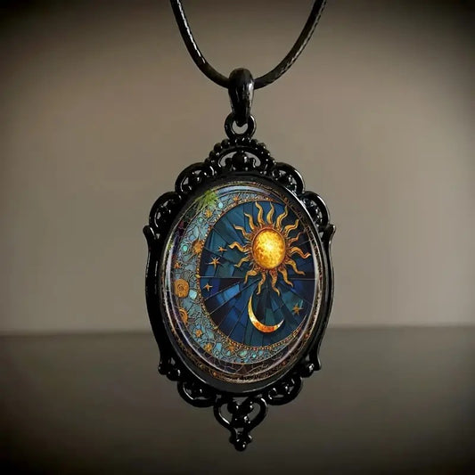 Retro Gothic Crow Cross Pendant Necklace