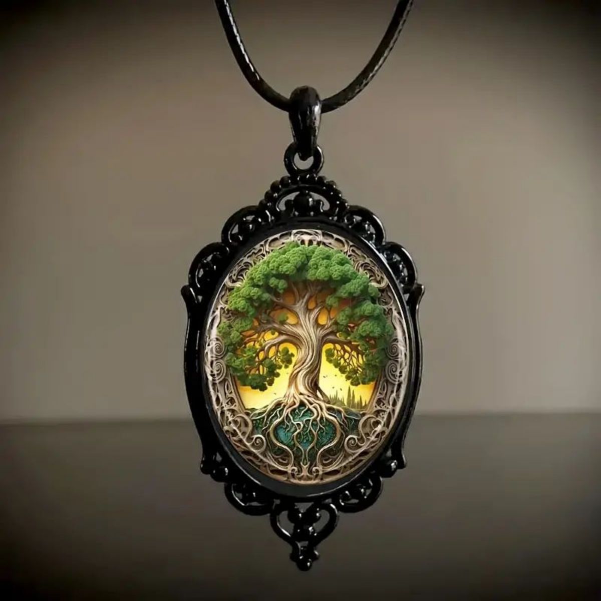 Retro Gothic Crow Cross Pendant Necklace